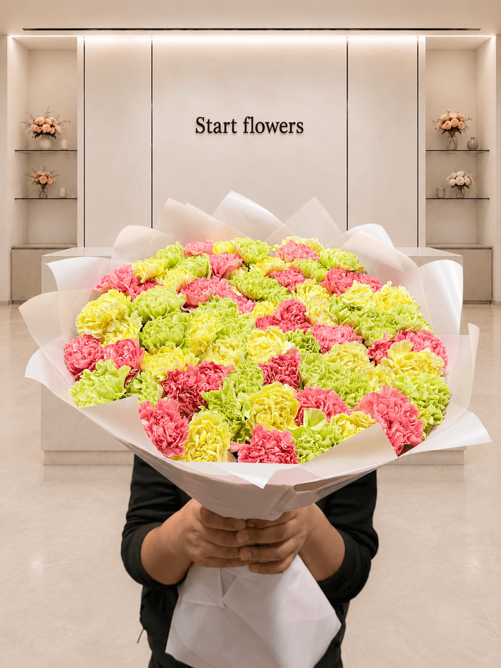 75 диантусов «Неоновый сад» в офисе Start Flowers